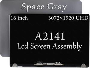 GBOLE A2141 Screen Replacement for MacBook Pro Retina A2141 2019 Full LCD Screen Display Assembly EMC 3347 661-14200 Space Grey