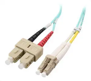 Cable Matters 10Gb OFNP Plenum Rated Multimode Duplex 50/125 OM3 Fiber Cable, LC to SC Fiber Optic Cable - 98.4ft / 30m