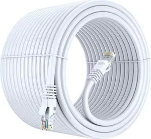 Maximm Cat 6 Ethernet Cable 250 Ft, 100% Pure Copper, Cat6 Cable LAN Cable, Internet Cable, Patch Cable and Network Cable - UTP (White) 250 Feet
