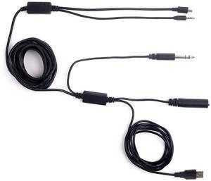 V2 18FT ATC Radio Audio Recording Cable with Dual Output for Gopro Phone Audio Recorder Extra Long 5meter Airplane Cockpit Intercom with USB Power HERO3 HERO3+ / HERO4, Needs Adapter For Newer Models