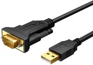 CableCreation USB to RS232 Adapter with PL2303 Chip (3-Pack), 3 Feet Gold Plated DB9 Male Serial Converter Cable for Windows 11,10, 8.1, 8,7, Linux, macOS, Black