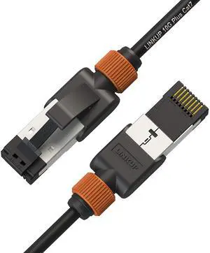 LINKUP - [Tested with Versiv CableAnalyzer Cat7 Ethernet Cable -3 FT (6 Pack) 10G Double Shielded RJ45 S/FTP | Network Internet LAN Switch Router Game | High-Speed | 30AWG Black