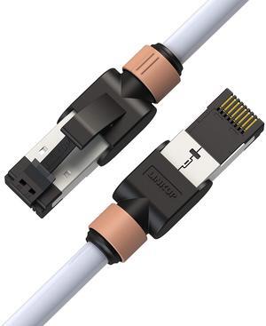 LINKUP - [Tested with Versiv CableAnalyzer] Cat7 Ethernet Cable -2 FT (12 Pack) 10G Double Shielded RJ45 S/FTP | Network Internet LAN Switch Router Game | High-Speed | 26AWG White