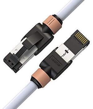 LINKUP - [Tested with Versiv CableAnalyzer] Cat7 Ethernet Cable -2 FT (6 Pack) 10G Double Shielded RJ45 S/FTP | Network Internet LAN Switch Router Game | High-Speed | 26AWG White