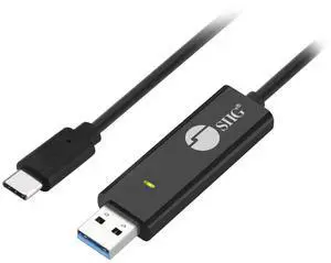 SIIG USB-C KM Switch Cable with File Transfer for Mac and Windows PC - USB C to USB Type-A, USB 3.0 Data Transfer Rate up to 5Gbps, TAA Compliant (JU-CSL211-S1)