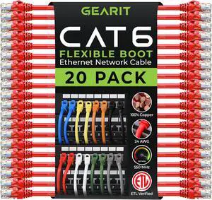 GEARit Cat6 Cable 1 ft - Cat6 Ethernet Cable, Cat 6 Ethernet Cable, Cat6 Patch Cable, Cat 6 Patch Cable, Cat 6 Cable, Network Cable, Internet Cable - Red 1 Foot