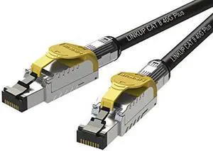 LINKUP - [GHMT & DSX8000 Certified] Cat8 Ethernet Patch Cable S/FTP 22AWG Double Shielded Solid Cable | 2000MHz 2GHz 40Gbps | 5th-Gen Ethernet LAN Network 40G Structure Wires |Black| 1 M (3.3ft)