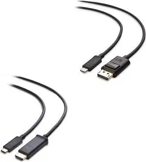 Cable Matters Long USB C to DisplayPort Cable (USB-C to DisplayPort Cable, USB C to DP Cable) Supporting 8K 60Hz in Black 10 ft & USB C to HDMI Cable (USB-C to HDMI Cable) Supporting 4K 60Hz