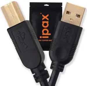 IPAX 10 Ft Long Pure Copper Hi-Speed USB 2.0 Cable Compatible with Epson ET-8550 ET-2720 ET-2850 Canon Pixma G7020 HP Brother Printer Audio Interface