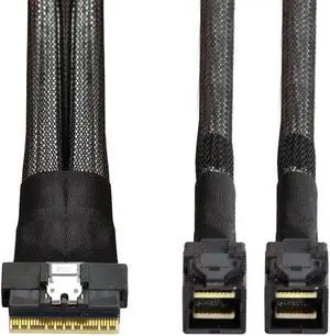 chenyang SFF-8654 8i 74Pin PCI-E Ultraport Slimline SAS Slim 4.0 to Dual SFF-8643 4i Mini SAS HD Cable PCI-Express