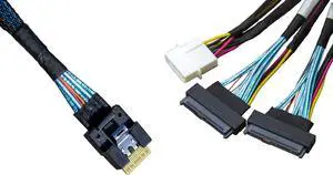 DiliVing DiLinker SlimSAS 8X to 2*U.2 NVMe Adapter,SFF-8654 74pin to 2*SFF-8639 68pin Cable with Power, 75CM(Broadcom MPN 05-60005-00,CBL-SAST-0953)
