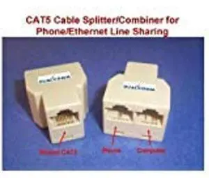 Dualcomm RJ45 / RJ11 Cable Sharing Kit - Connecting Your Ethernet and Telephone Lines by One Network Cable