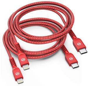 GALVANOX Braided Nylon Lightning to USB C Cable [2 Pack] 5 FT Apple MFi Certified Fast Charging iPhone Charger for iPhone 11/12/13/14 Pro Max (Red)