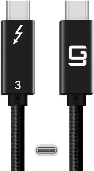 GodSpin Thunderbolt 3 Cable USB C to C Super Speed, 40Gbps Data Transfer & 4K Video Output C to C Type Fast Charging Cable 100W Compatible with Samsung MacBook Chromebook Braided (2.6ft/40Gbps)