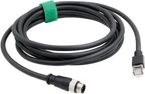 HangTon M12 Ethernet Cable for Cognex Vision Camera Barcode Reader Checker 4G Omron MicroHawk V430-F, 8 Pin A-Coded to RJ45 CAT6 Network PLC 1M