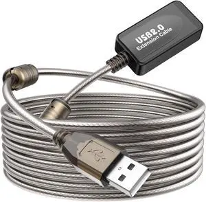 Halsouy USB 2.0 Extension Cable, Type A-Male to A-Female Active Repeater Extender Cord Compatible with Game Consoles, Printer, Camera (100ft)