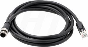 HangTon Sensor Ethernet Cable for Keyence SR2000 Barcode Reader Industrial Automation Fieldbus, M12 D-Code 4 Pin to RJ45 Cat6 Network 5M