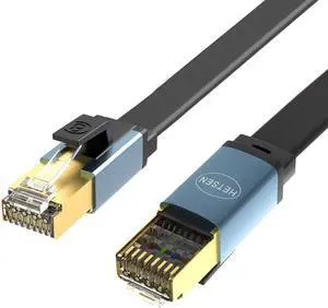 HETSEN Cat 8 Ethernet Cable 65ft Shielded, Pass Fluke Tested & Certified Quality, 40Gbps High Speed 26AWG, 2000Mhz SFTP Patch Cord with Gold Plated RJ45 Connector, in Wall, for Outdoor & Indoor