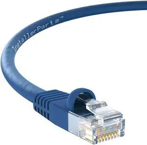 InstallerParts (10 Pack Ethernet Cable CAT5E Cable UTP Booted 10 FT - Blue - Professional Series - 1Gigabit/Sec Network/Internet Cable, 350MHZ