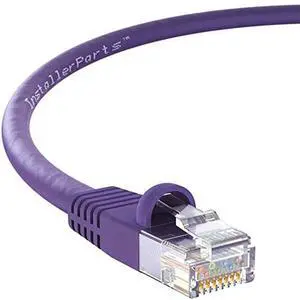 InstallerParts (10 Pack Ethernet Cable CAT5E Cable UTP Booted 7 FT - Purple - Professional Series - 1Gigabit/Sec Network/Internet Cable, 350MHZ