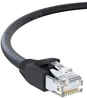InstallerParts Ethernet Cable CAT8 Cable 15 FT - Black - Professional Series - 40Gigabit/Sec Network/High Speed Internet Cable for Router, Modem,Gaming/2000 MHZ, 24AWG