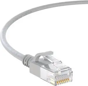 InstallerParts Ethernet Cable CAT6A Slim Cable UTP Booted 3 FT (10 Pack) - Gray - Professional Series - 10Gigabit/Sec Network/High Speed Internet Cable, 550MHZ, 28AWG