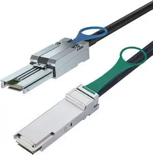 ipolex QSFP(SFF-8436) to MiniSAS SFF-8088 DDR Hybrid SAS Cable for Netapp, Passive, Up to 10 Gbps, 100-Ohm, 2-m(6.5ft)