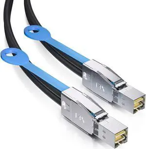 ipolex External Mini SAS HD SFF-8644 to SFF-8644 (SAS 3.0) Cable, Full Duplex 12Gbps for Servers, RAID Controllers, Host Bus Adapters (HBA), JBOD, 100 Ohms, 3-m(10ft)