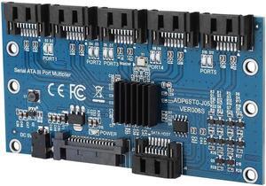 Kafuty-1 SATA3.0 1 to 5 Adapter Converter Motherboard, Hard Disk Riser Card, Multiplier SATA3.0 Expansion Card, with USB DC Power Cable, 6-Port 6.0Gbps SATA III Interface, for Win7 Win8 Win XP, etc