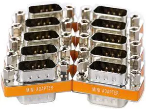 Arnorin DB9 Null Modem Adapter Male to Male 10 Pack