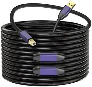 LDKCOK Active USB 2.0 Printer Cable 60ft - A-Male to B-Male High Speed Printer/Scanner/Repeater Cable for HP, Canon, Epson, Dell, Samsung etc