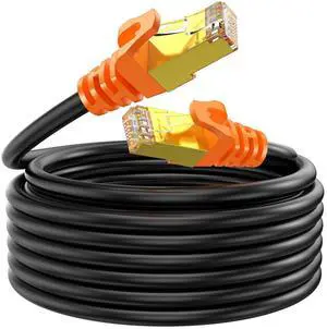 NC XQIN Cat 7 Ethernet Cable 75 FT, High Speed Internet LAN Cable, Outdoor&Indoor, Shielded Ethernet Cord UV Resistant Waterproof Buried-able Network Cord for Router, Modem, PS4/5, Xbox, Gaming,TV