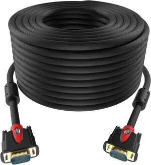 Tainston VGA to VGA Cable HD15 Monitor Cable with Ferrites Male to Male-75 Feet
