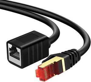 Ethernet Extension Cable 65 ft,Yeung Qee Shielded Network Cat7 Ethernet Extender Cable Adapter RJ45 Cords Shielded Male to Female Connector (65FT/20M)