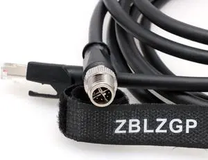 ZBLZGP M12 X-Code 8 Pin to RJ45 Ethernet Cable for Cognex Industrial Cameras,Shielded High Flexible Waterproof Network Cable (2M)