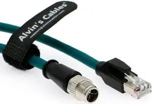 Alvin's Cables M12 8 Pin Male to RJ45 Shielded Ethernet Cable M12 X Coded 8 Position Cat6a Cable for Cognex Industrial Camera 9.8ft/3M