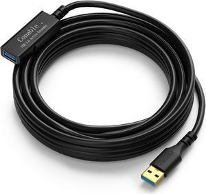 USB 3.0 Active Extension Cable 25 Feet, Long USB Type-A Male to Female Extender Cord, Built-in A Signal Booster Smart Chip, 5Gbps Transfer, for Printer, Xbox, Webcam, VR, Hard Drive, USB Hub and More