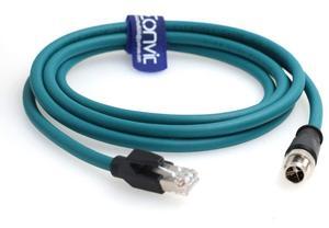 Eonvic Cognex Industrial Camera Ethernet M12 X-Type 8 Pin Male to RJ45 Cat-7e high-Flex Cable (1M, Blue)