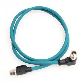 Eonvic Cat-7e High Flex Cable Cognex Industrial Camera Ethernet M12 Right Angle X Code 8 Pin Male to RJ45 Cable 1M