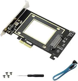 U.2 to PCIE Expansion Card,SFF 8639 to PCIE 3.0 x4 Riser Card,PCI-E 3.0 X4 SATA Adapter,for 2.5" U.2 NVME SSD and 2.5" SATA SSD.