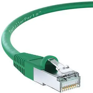 InstallerParts (10 Pack Ethernet Cable CAT6 Cable Shielded (SSTP/SFTP) Booted 1 FT - Green - Professional Series - 10Gigabit/Sec Network/High Speed Internet Cable, 550MHZ