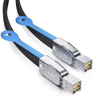 ipolex External Mini SAS HD SFF-8644 to SFF-8644 (SAS 3.0) Cable, Full Duplex 12Gbps for Servers, RAID Controllers, Host Bus Adapters (HBA), JBOD, 100 Ohms, 2-m(6.6ft)