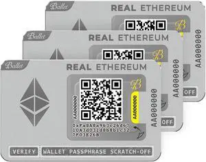 Ballet 3-Pack Real Ethereum (ETH) - The Easiest Crypto Cold Storage Card - Cryptocurrency Hardware Wallet with Multicurrency and NFT Support