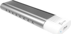 j5create USB-C to M.2 NVMe SSD Enclosure - SuperSpeed+ 10Gbps USB 3.1 Gen 2 Type C [Thunderbolt 3 Compatible] to NVME PCIe M-Key Adapter - Supports 2230 2242 2260 2280 M.2 SSD - 12" Cable Included