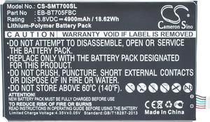 Rechargeable Battery for Samsung Galaxy Tab S 8.4, SM-T700, SM-T705, SM-T707, Klimt, SC-03G Replacement for Microsoft EB-BT705FBC, EB-BT705FBE, EB-BT705FBU