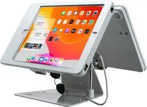 CTA Digital Security Dual-Tablet Kiosk Stand for iPad Air 3 (2019), iPad Pro 10.5 and iPad Gen 7 (2019) White