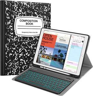 Fintie Keyboard Case - 2017/2015 iPad Pro 12.9 inch (Old Model) 1st & 2nd Gen Case, Soft TPU Protective Cover, [7 Color Backlit] Magnetically Detachable Wireless Bluetooth Keyboard, Composition B