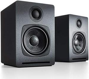 Audioengine A1 60W Wireless Bluetooth Desktop Speakers for PC, Mac, Gaming, with aptX, Subwoofer Out (Pair, Grey)