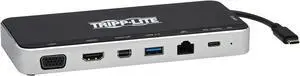 Tripp Lite USB-C Dock, 3 Monitor Display, USB Type C Hub Adds 4K HDMI, mDP, VGA, USB 3.2 Gen 1, USB-A, USB-C, GbE, 60W PD Charging, Black (U442-DOCK16-B) Tripp Lite USB-C Dock, 3 Monitor Display, USB Type C Hub Adds 4K HDMI, mDP, VGA, USB 3.2 Gen 1, USB-A, USB-C, GbE, 60W PD Charging, Black (U442-DOCK16-B)