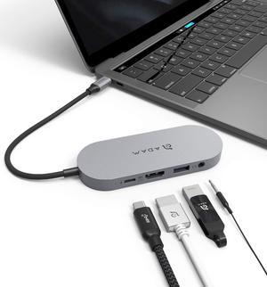ADAM elements USB-C Hub with SSD Storage (960GB) External Drive with 60W Power Delivery 3.0 Type-C Port, HDMI for 4K30Hz, USB-A 3.1 Port and 3.5 Headphone Jack, Compatible with MacBook Pro, iPad Pro